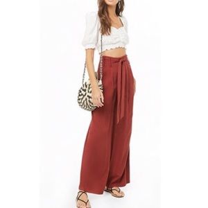 FOREVER21 belted palazzo pants